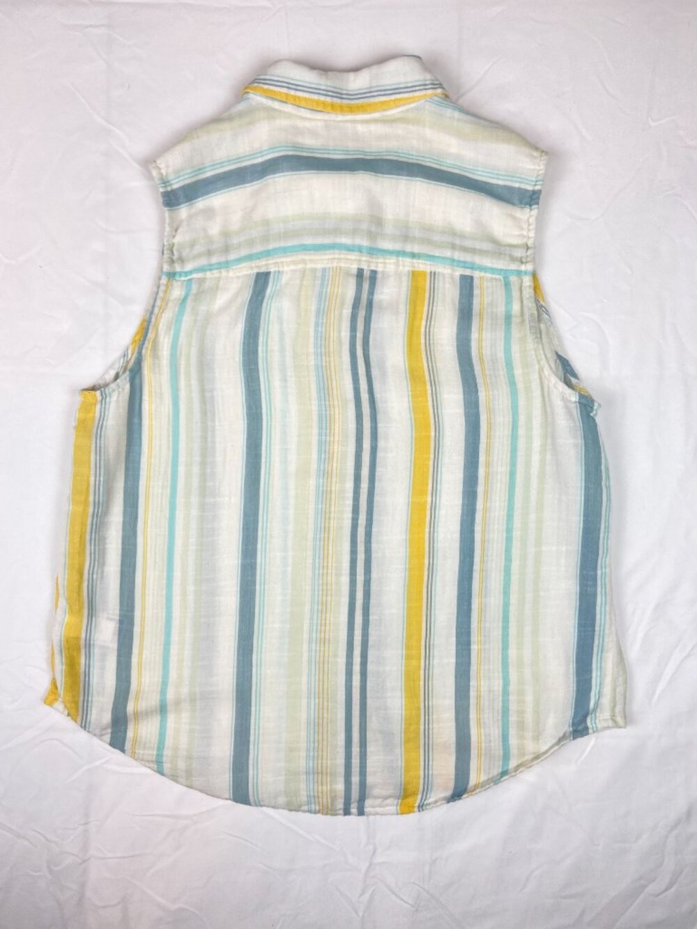 Lucky Brand Striped Sleeveless Button Down Shirt Size M - Picture 2 of 8
